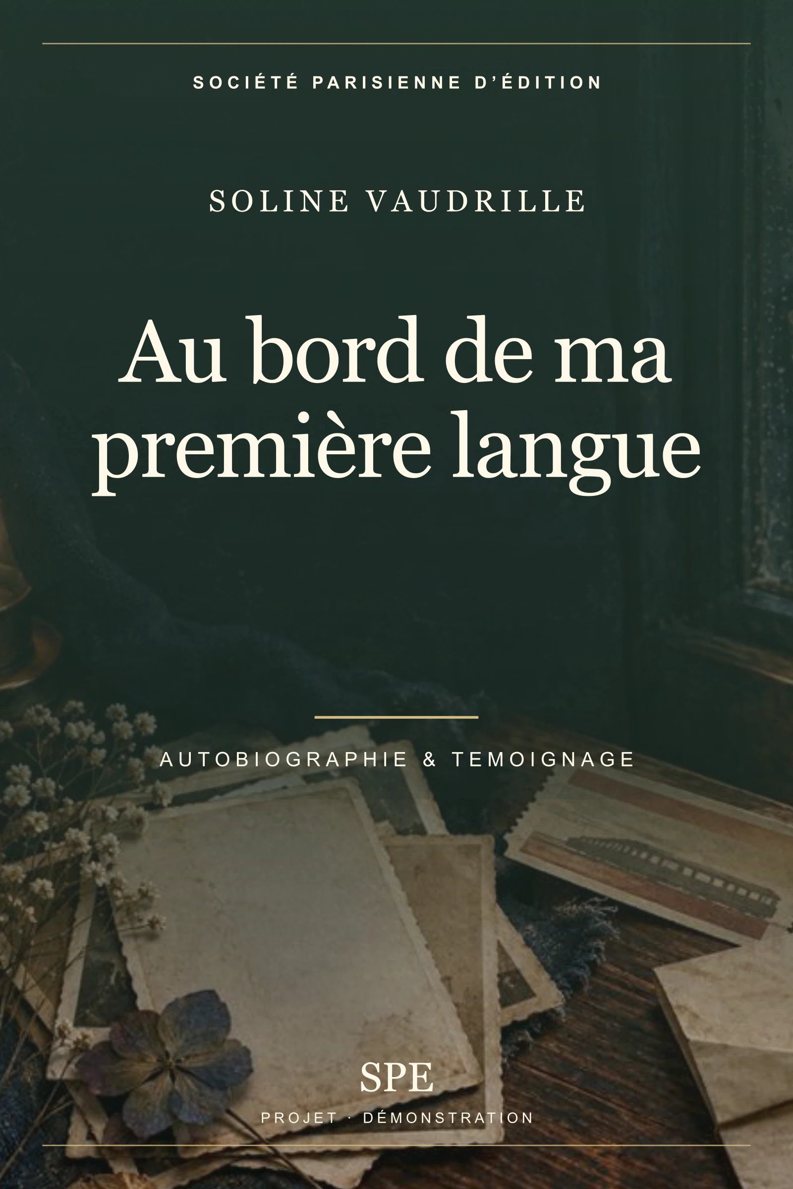 Couverture fictive : Au bord de ma première langue