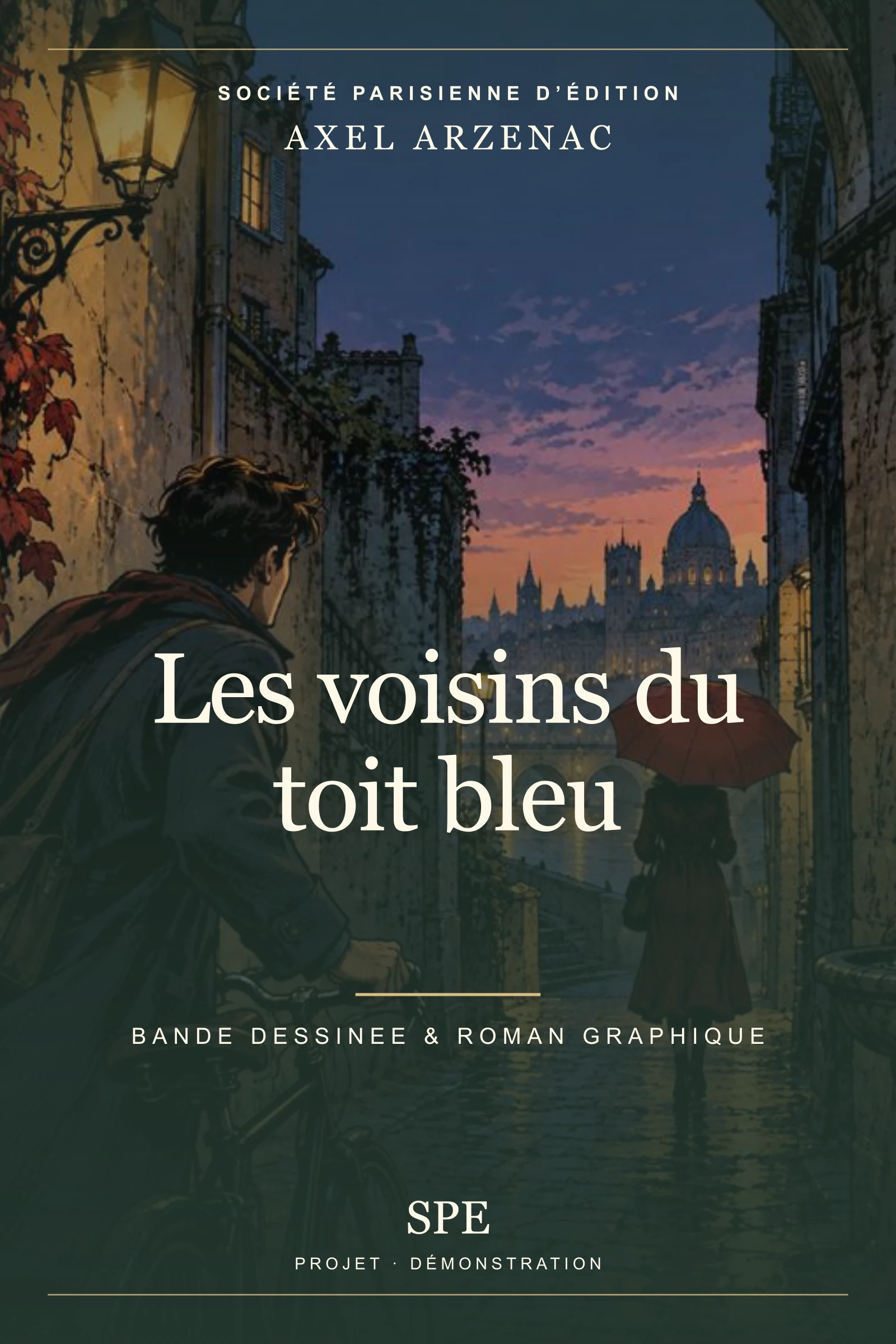 Couverture fictive : Les voisins du toit bleu