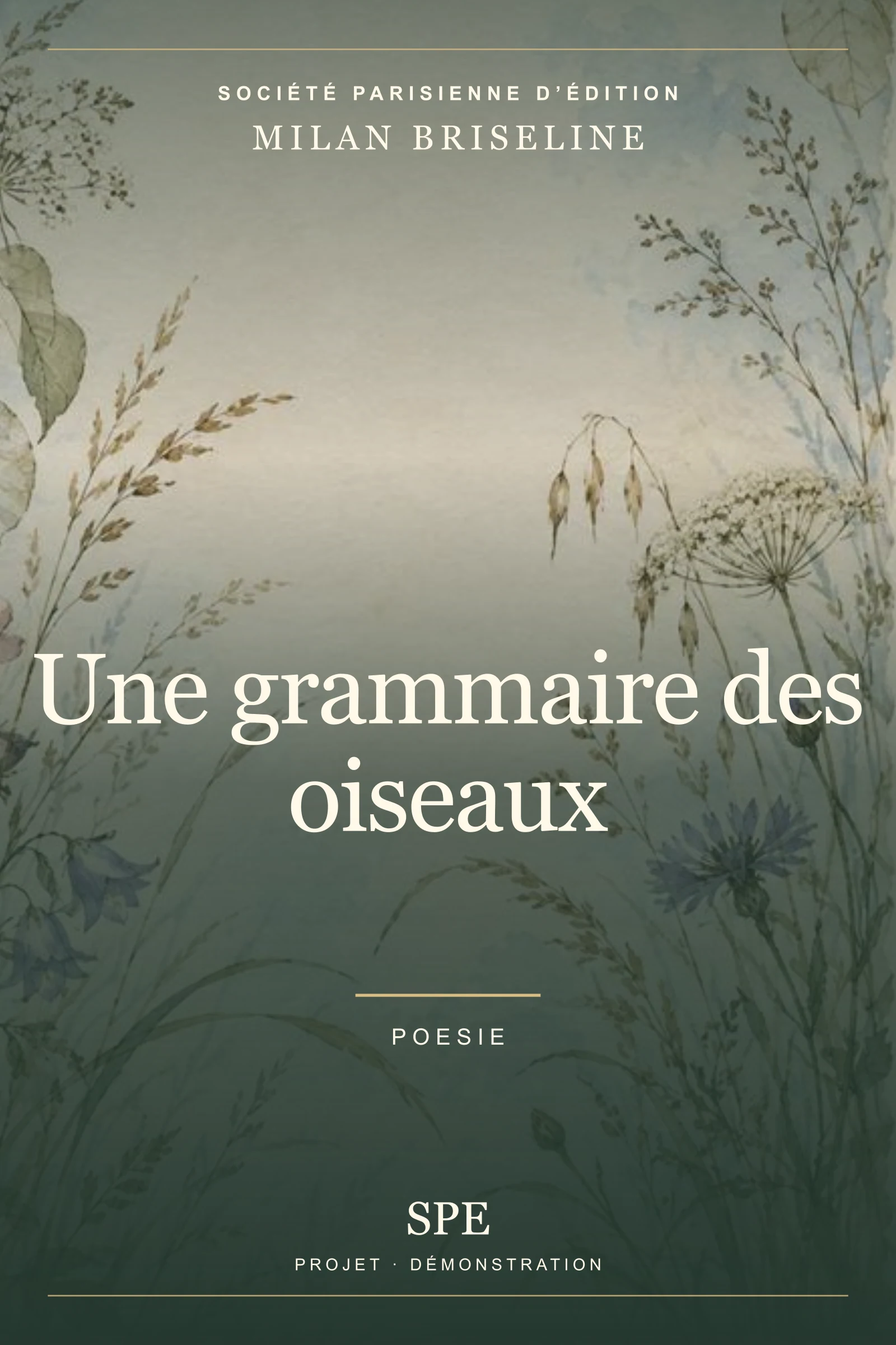 Couverture fictive : Une grammaire des oiseaux