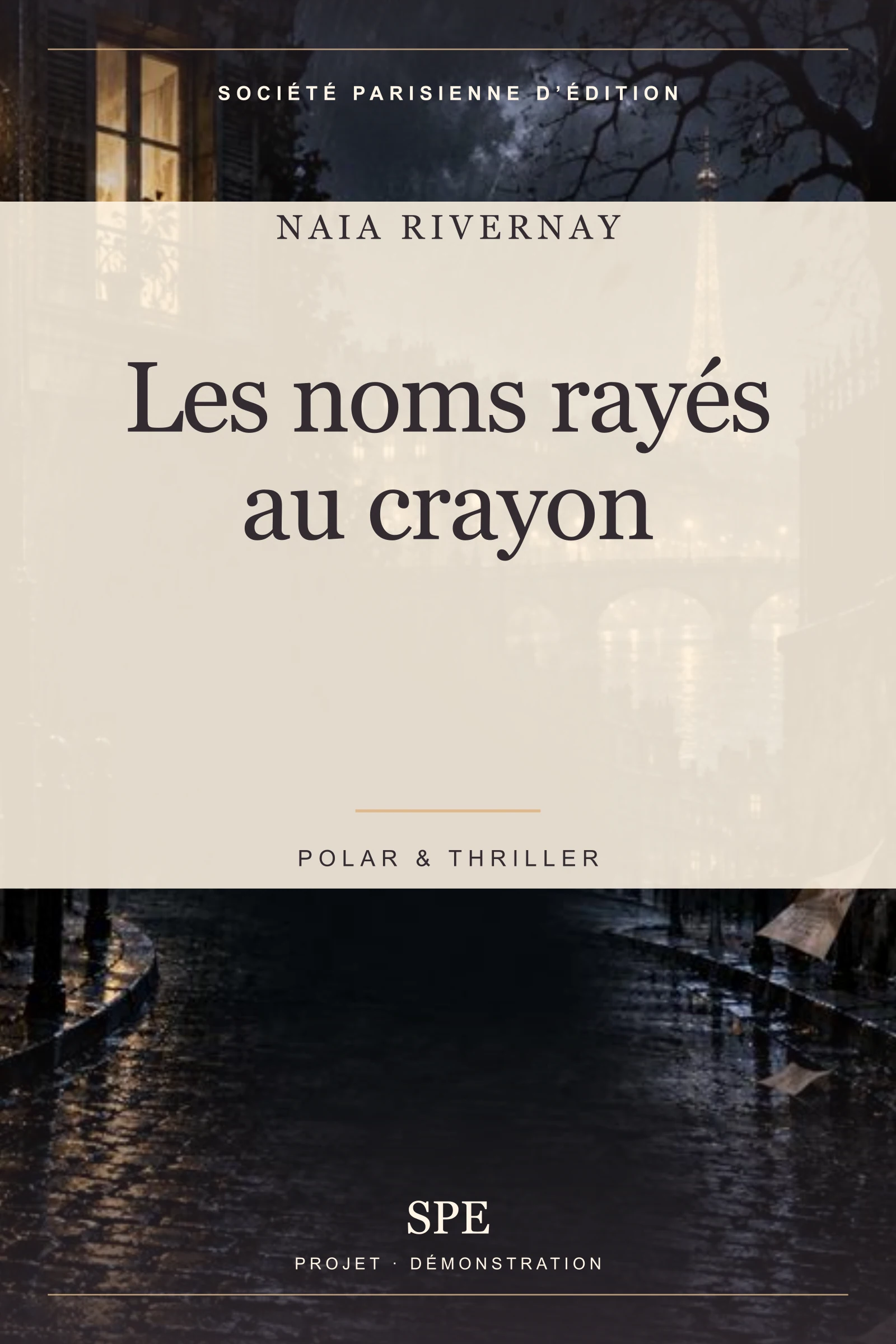Couverture fictive : Les noms rayés au crayon