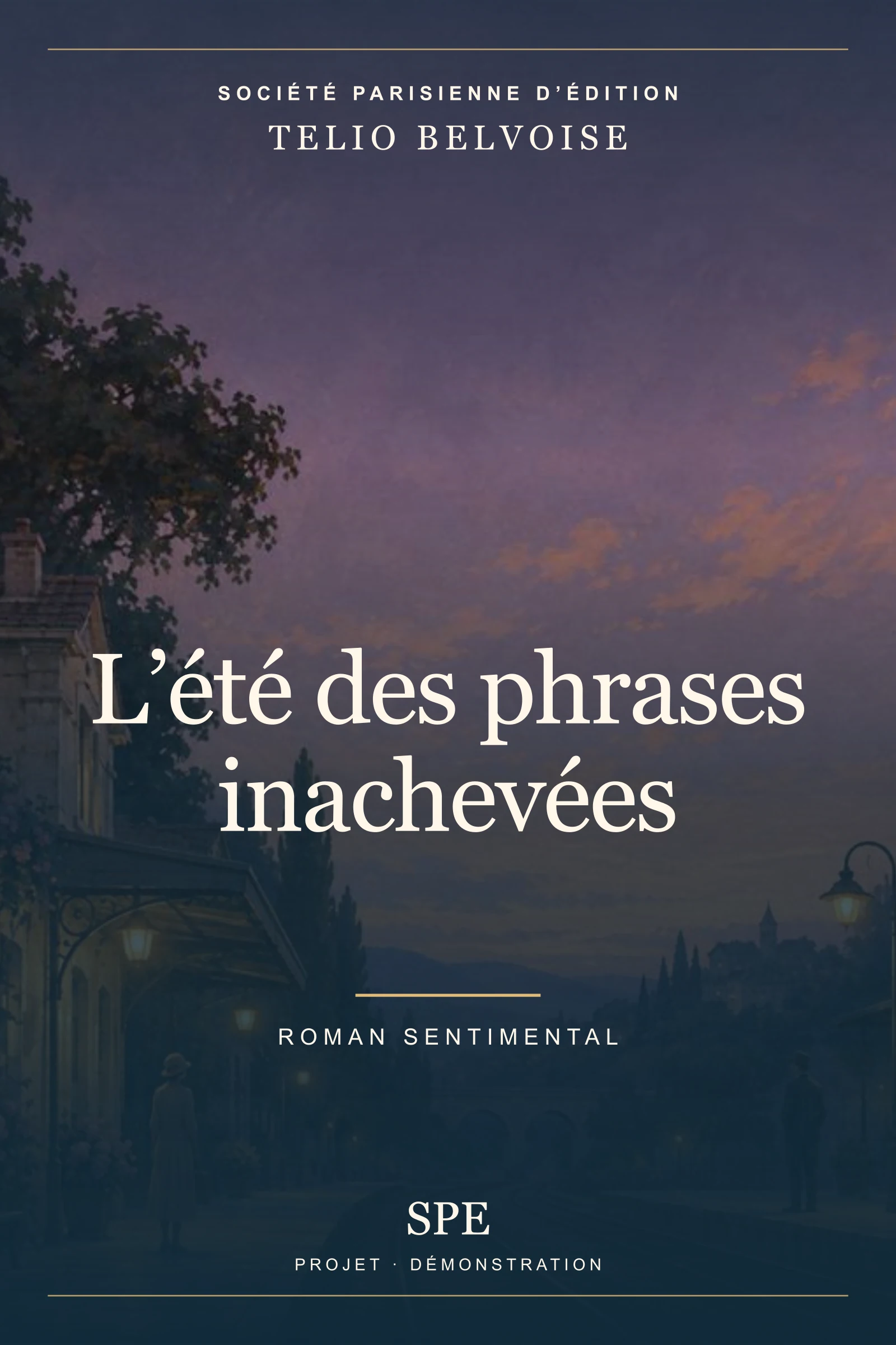 Couverture fictive : L’été des phrases inachevées