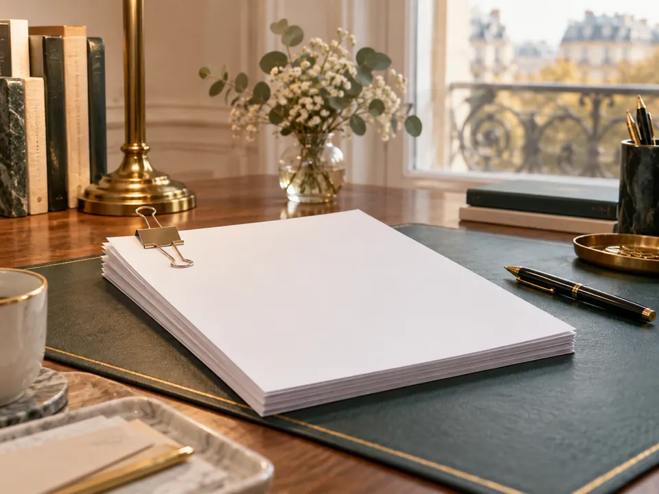 Dossier de manuscrit prêt à présenter
