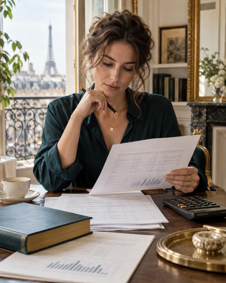 Examen d’un relevé de droits avec une calculatrice