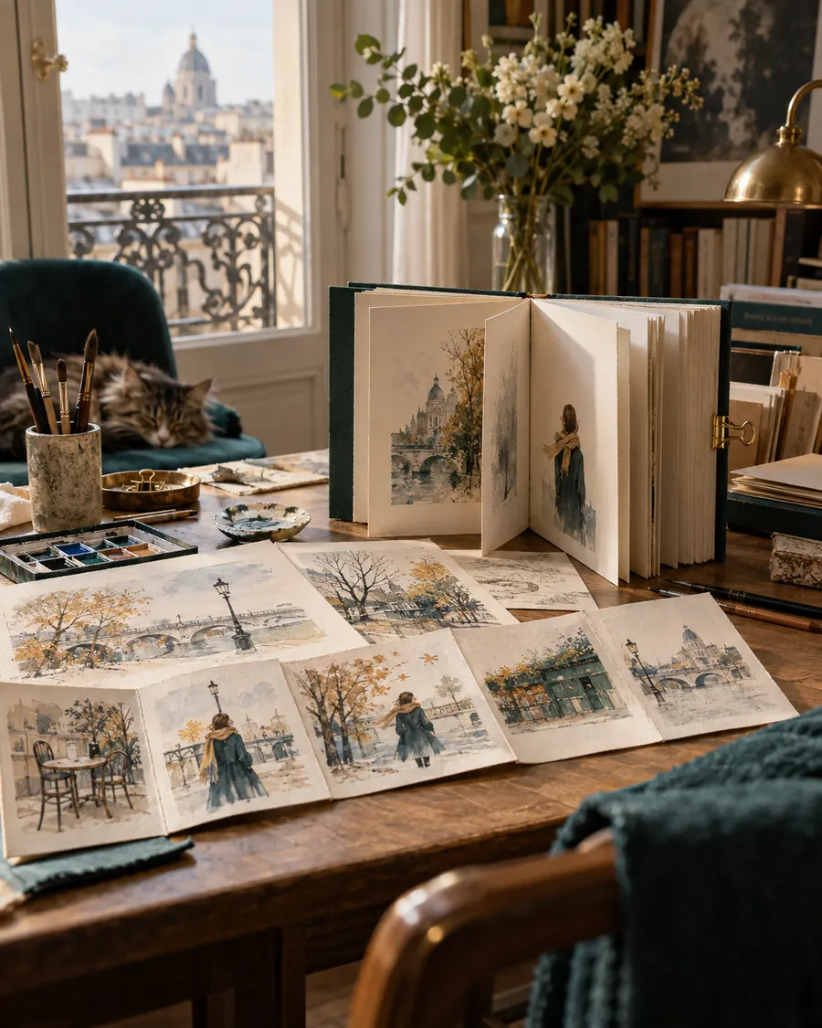 Maquette et illustrations d’un projet de livre